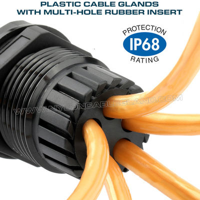 Multi-hole (Multi-entry) Plastic IP68 Cable Glands with PG & Metric Threads for Electrical Enclosures