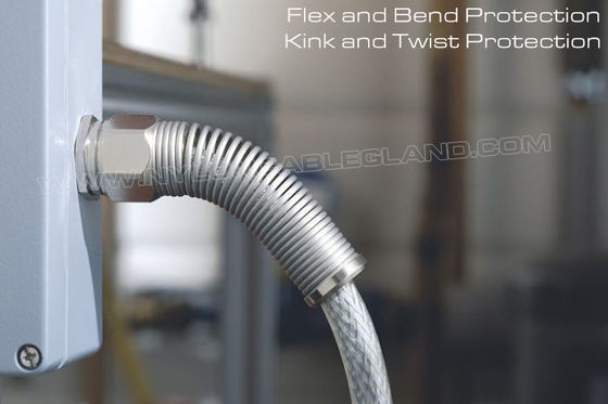 Metal EMC (EMI, EMV) Cable Gland, IP68 Watertight Brass PG Cable Gland Connector with Spiral Guard