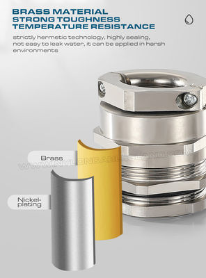 Nickel-plated Brass IP68 Watertight G Thread Cable Gland with Traction Relief (Pull Relief) for Machines