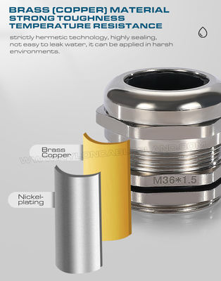 Long Thread Cable Gland, IP68/IP69K Brass Metal Cable Glands with Extralong Thread PG7~PG48 & M12~M63 for Thick Panel