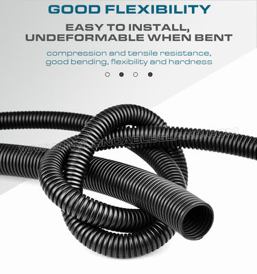 Polyamide PA6 Colored Electrical Conduit, AD15.8 Nylon Corrugated Tube 12mm Polymer Flexible Pipe for Wire Harness
