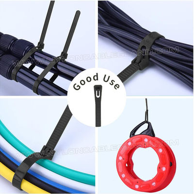 Plastic Loosable Cable Tie 7.6x200mm, Polyamide (Nylon) 66, 94V-2 Reusable Cable Tie (50lbs) for Wire Management