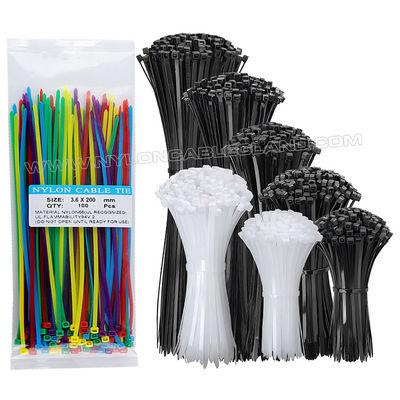 Cable Ties 200mmx3.6 Plastic Wire Cable Tie Strap, Ø3~50mm Adjustable Nylon PA66 Zip Tie Wrap (40lbs/18kgs) for Outdoor