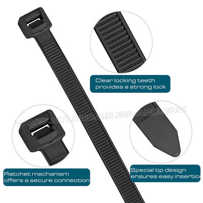 Cable Ties 200mmx3.6 Plastic Wire Cable Tie Strap, Ø3~50mm Adjustable Nylon PA66 Zip Tie Wrap (40lbs/18kgs) for Outdoor