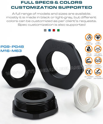 Hex Plastic Reducers Male to Female Thread PG9~PG48 & Hex Nylon Reducing Bushings Male to Female Thread M16~M63 for Electrical