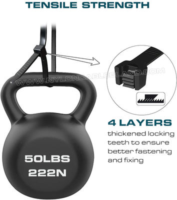 UV Resistant Black Polyamide 6.6 Cable Tie Plastic Zip Tie Strap 200mm x 4.8 (22kgs, 50lbs) for high UV Environments