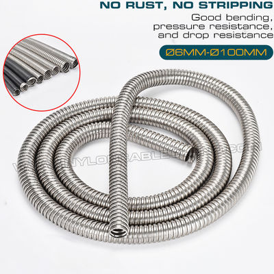 Metal Flexible Corrugated Tubes Ø6mm~Ø100mm, 316 & 304 Stainless Steel Corrugated Pipes Axial Tension 36 kgf~600 kgf for Wire Protection