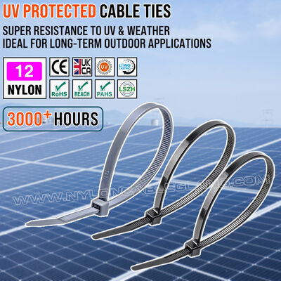 Tahan UV Nylon 12 (Polyamide 12 / PA 12) kabel Tie 300mm x 3.6, Super tahan cuaca, untuk penggunaan luar ruangan yang tahan lama